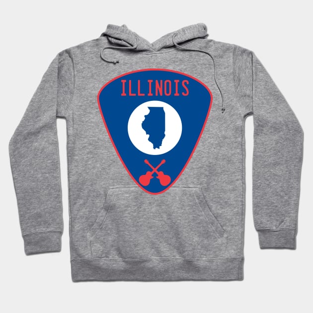 Illinois Guitar Pick Hoodie by fearcity